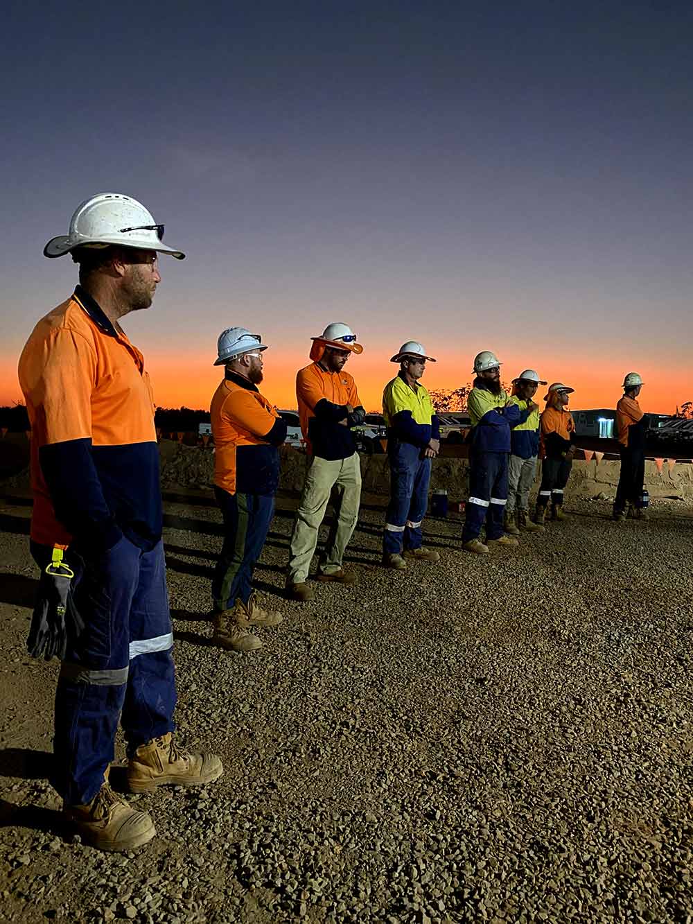 Workers Meeting At Sunset — Concreters in Holtze, NT