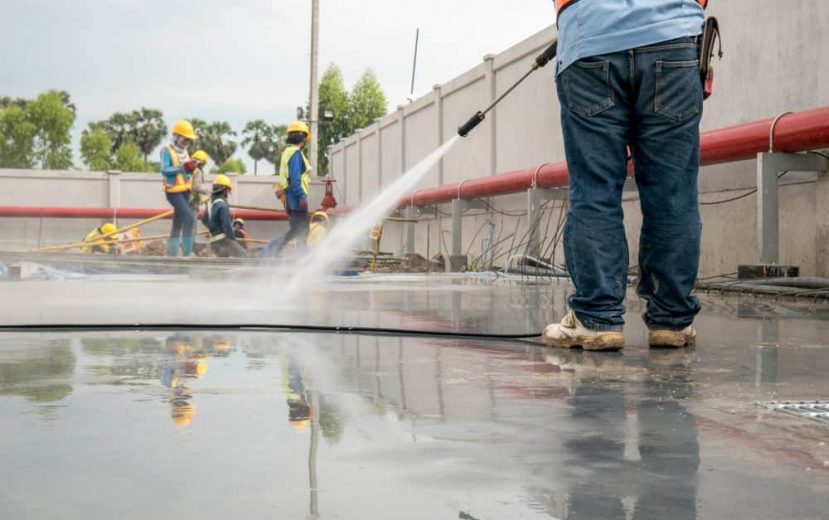 High Pressure Cleaning of Newly Laid Concrete Slab — Concreters in Darwin, NT