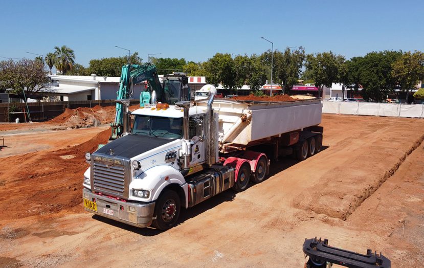 Dump Truck On Construction Site — Concreters in Holtze, NT